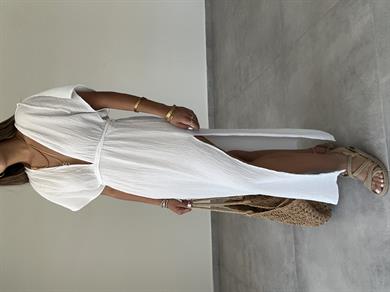 Truva Ekru Müslin Elbise