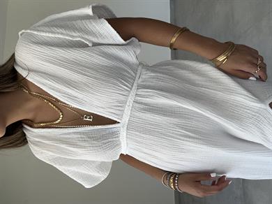 Truva Ekru Müslin Elbise