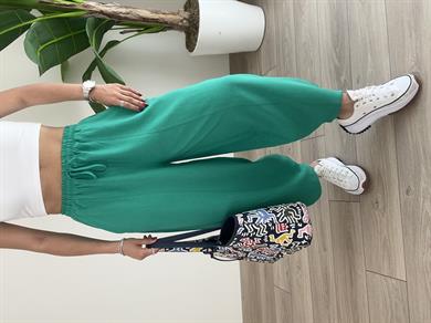 Turkuaz Keten Şalvar Pantolon