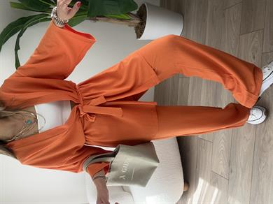 Turuncu Bürümcük Kimono Takım