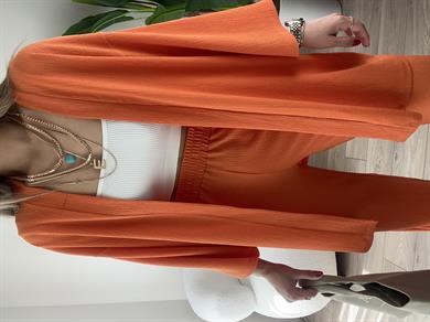 Turuncu Bürümcük Kimono Takım