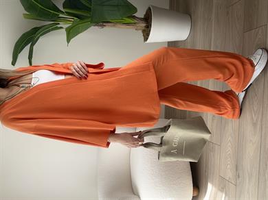 Turuncu Bürümcük Kimono Takım