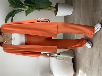 Turuncu Bürümcük Kimono Takım