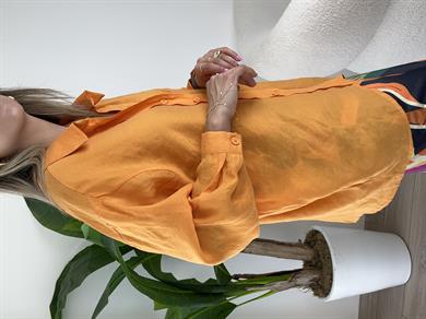 Turuncu Düşük Omuz Oversize Gömlek