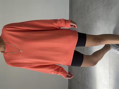 Turuncu  Rezerve Yanları Yırtmaç Detaylı Sweat