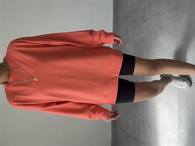 Turuncu  Rezerve Yanları Yırtmaç Detaylı Sweat