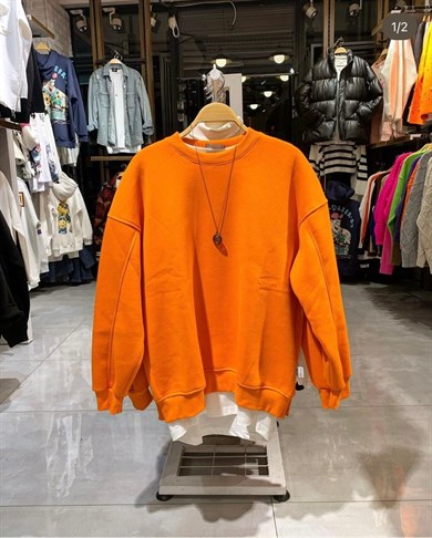 Turuncu Şardonlu Sweatshırt