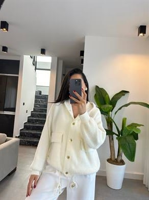 Vanilya Yumoş Belden Büzgülü Kapşonlu Ceket