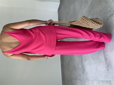 Vina Fuşya Ayrobin İp Askılı Bol Paça Takım