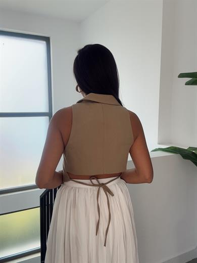 Vizon Belden Bağlamalı Gömlek