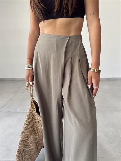 Vizon Beli Lastikli Pareo Pantolon