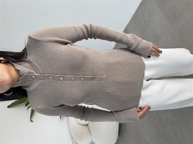 Vizon Çıtçıt Detaylı Triko Kazak