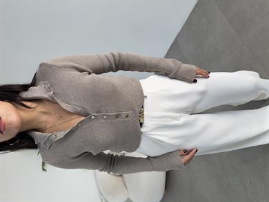 Vizon Çıtçıt Detaylı Triko Kazak