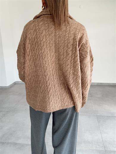 Vizon Fermuarlı Triko Kazak