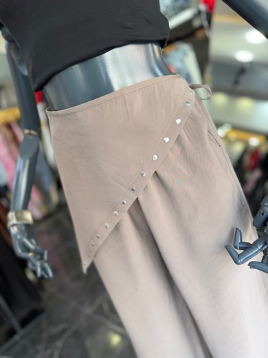 Vizon Fularlı Dökümlü Pantolon