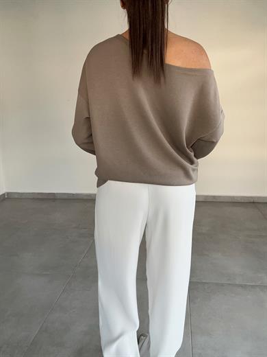 Vizon Kayık Yaka Modal Bluz