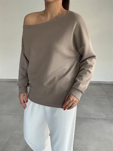 Vizon Kayık Yaka Modal Bluz