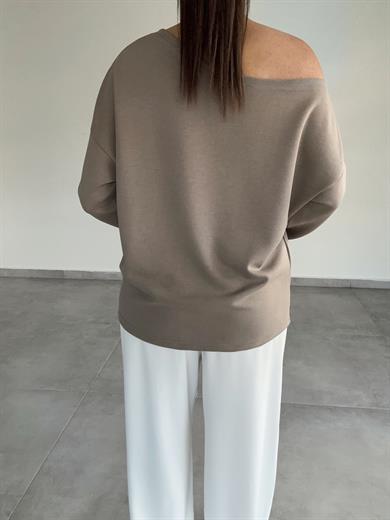 Vizon Kayık Yaka Modal Bluz