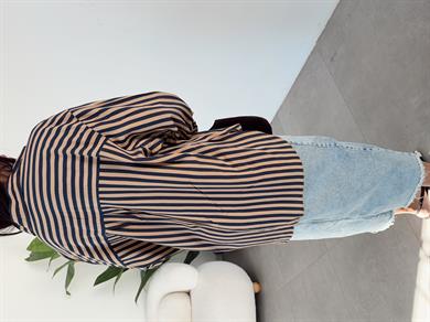 Vizon-Lacivert Çizgili Gömlek