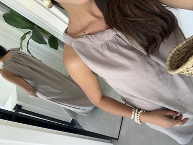 Vizon Omuzdan Bağlamalı Elbise