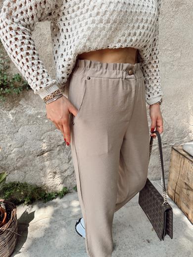 Vizon Paçası Lastikli Pantolon