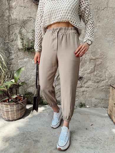 Vizon Paçası Lastikli Pantolon