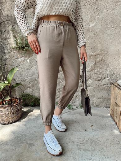 Vizon Paçası Lastikli Pantolon