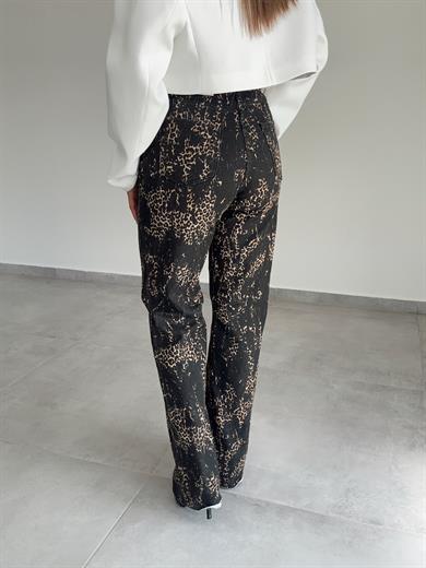 Vizon-Siyah Leopar Palazzo Jean