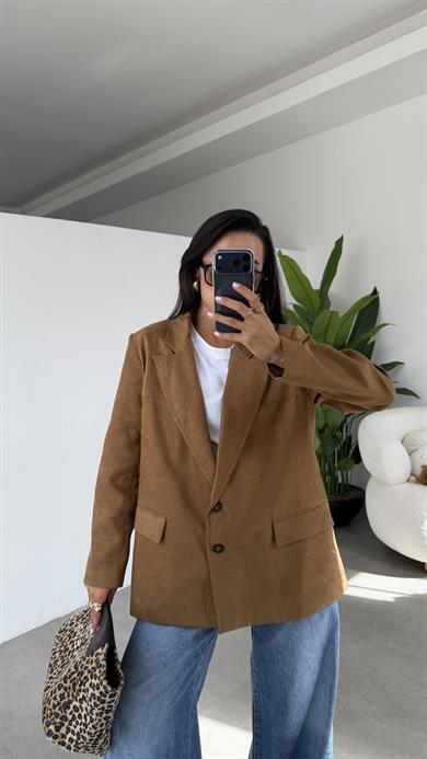Vizon Süet Blazer Ceket