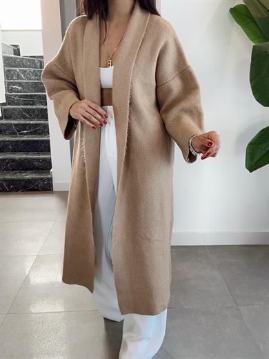 Vizon Uzun Salaş Maxi Triko Hırka