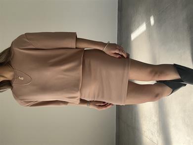 Vizon Vatkalı Kısa Kol Elbise