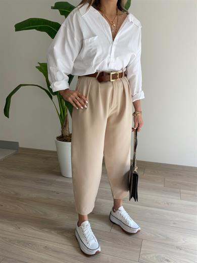 Wendi Bej Şalvar Pantolon