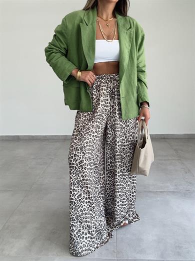 Yeşil Keten Blazer Ceket