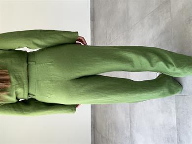 Yeşil Keten Palazzo Pantolon