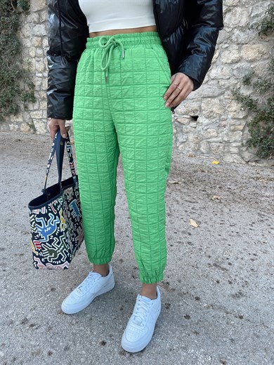 Yeşil Paça Lastilkli Eşofman