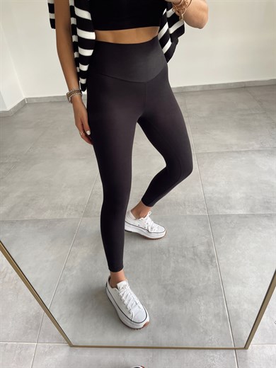 Siyah Yüksek Bel Fit Tayt