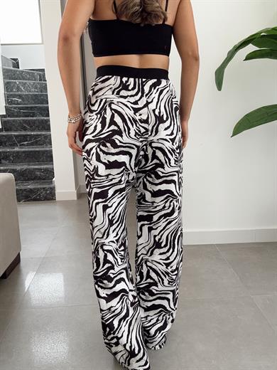 Zebra Desen Beli Lastikli Pantolon