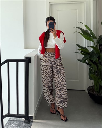 Zebra Desen Pantolon