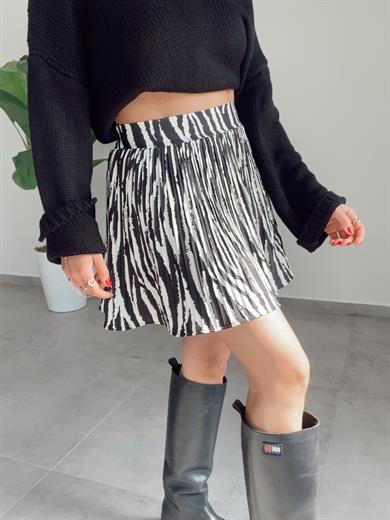 Zebra Desenli Şort Etek