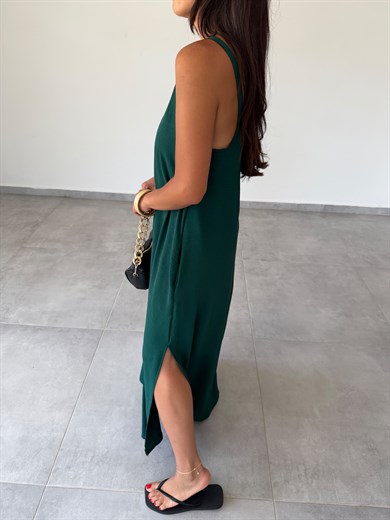 Zümrüt Ayrobin Maxi Boy Tela Askılı Elbise