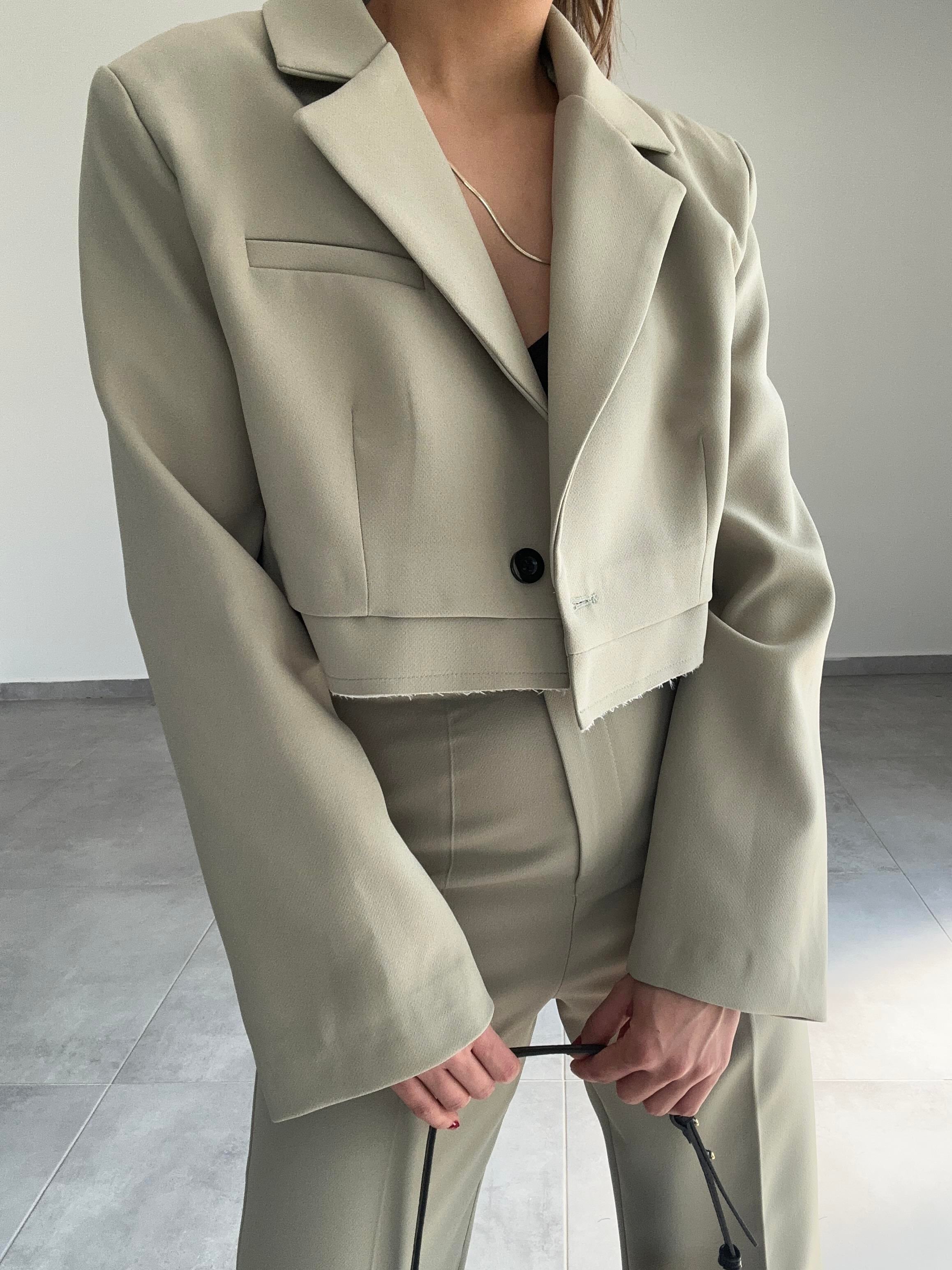 Açık Haki Kısa Ceket