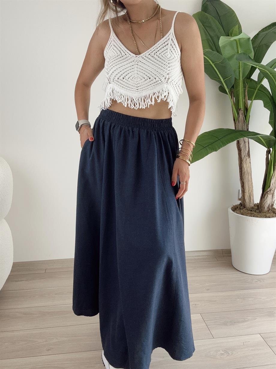 Ajurlu Püsküllü Triko Atlet