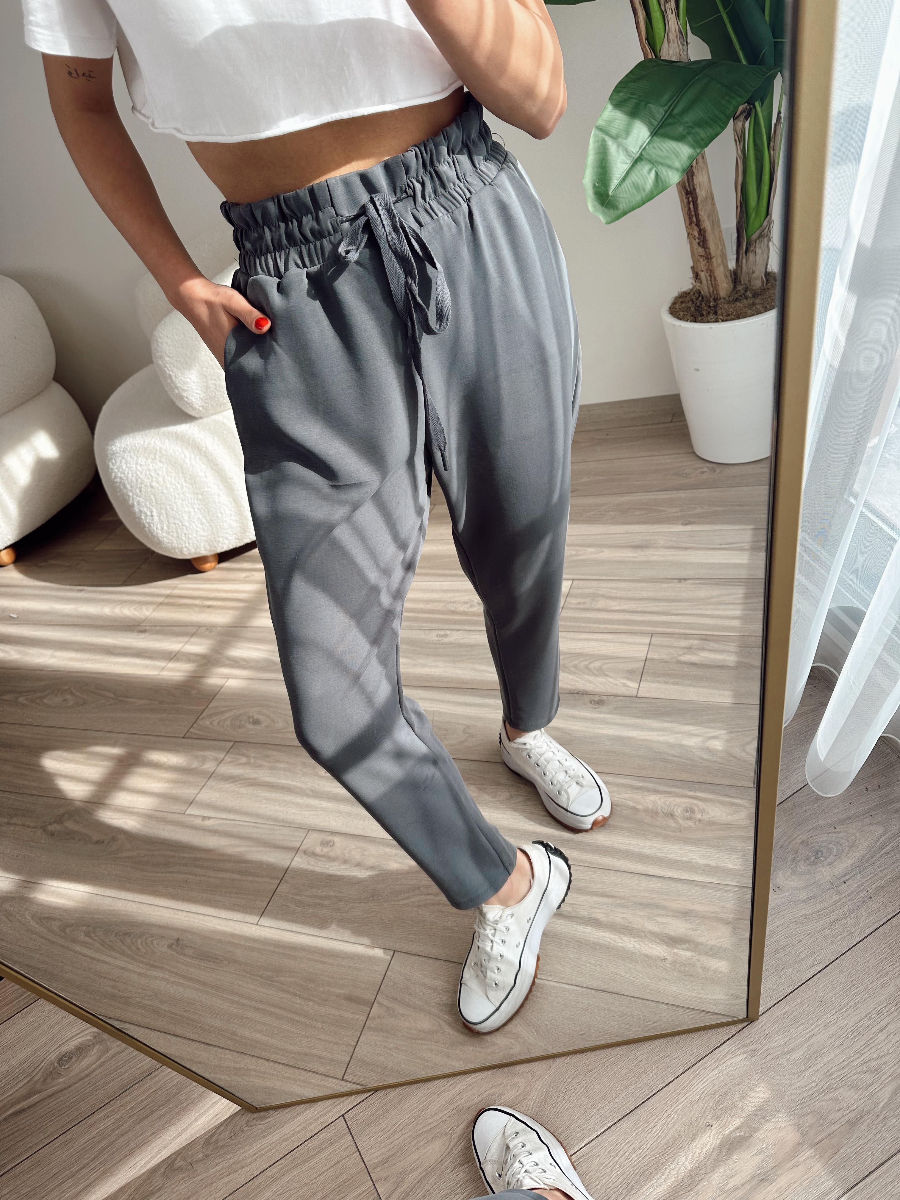 Antrasit Beli Lastikli Eşofman