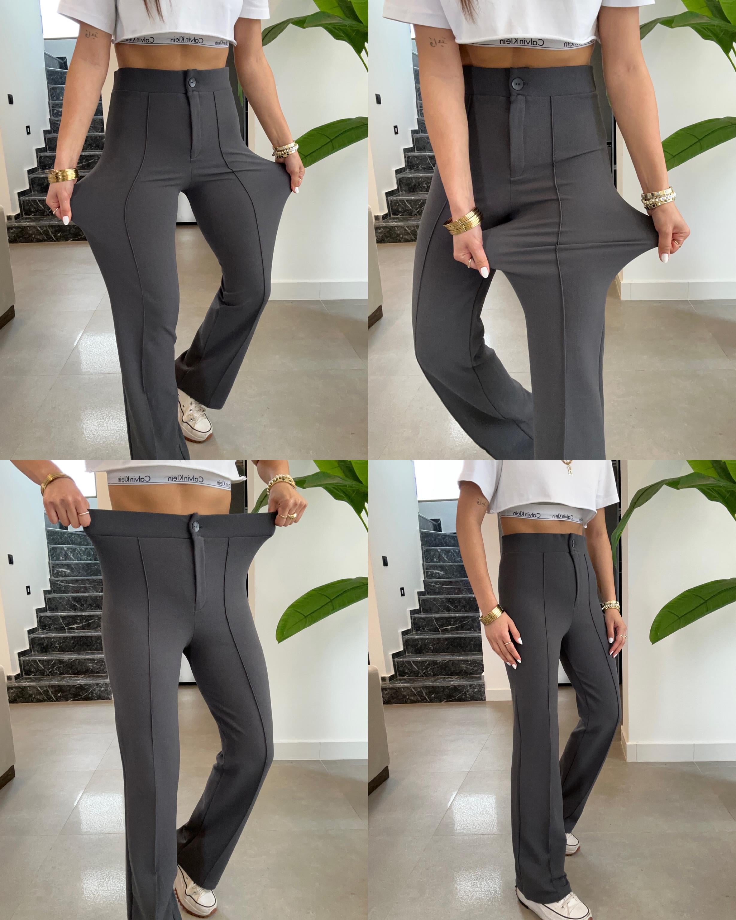 Antrasit Çimalı Palazzo Pantolon