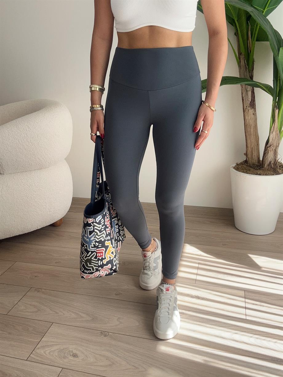 Antrasit Yüksek Bel Fit Tayt