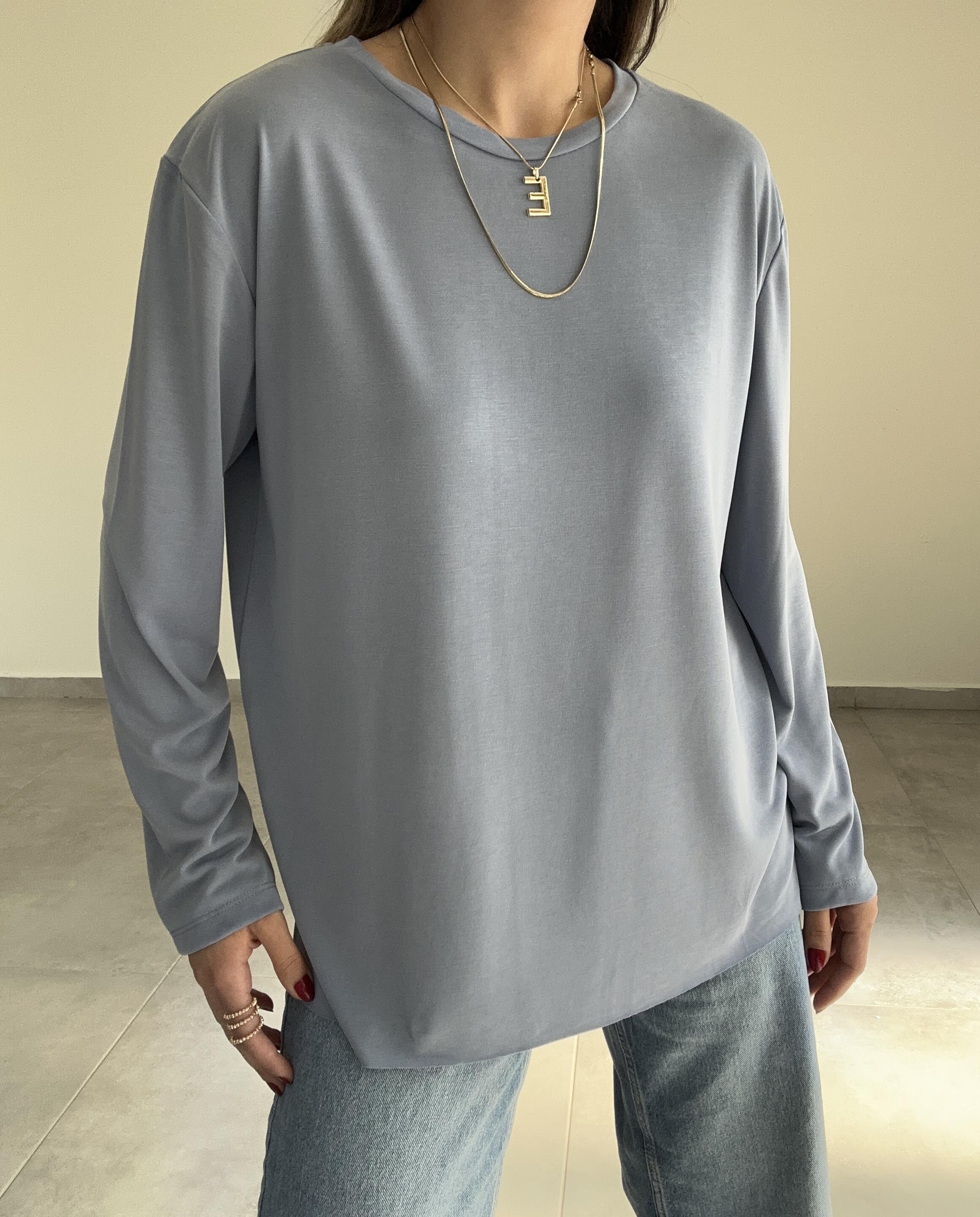 Bebe Mavi Modal Kumaş Uzun Kol Basic