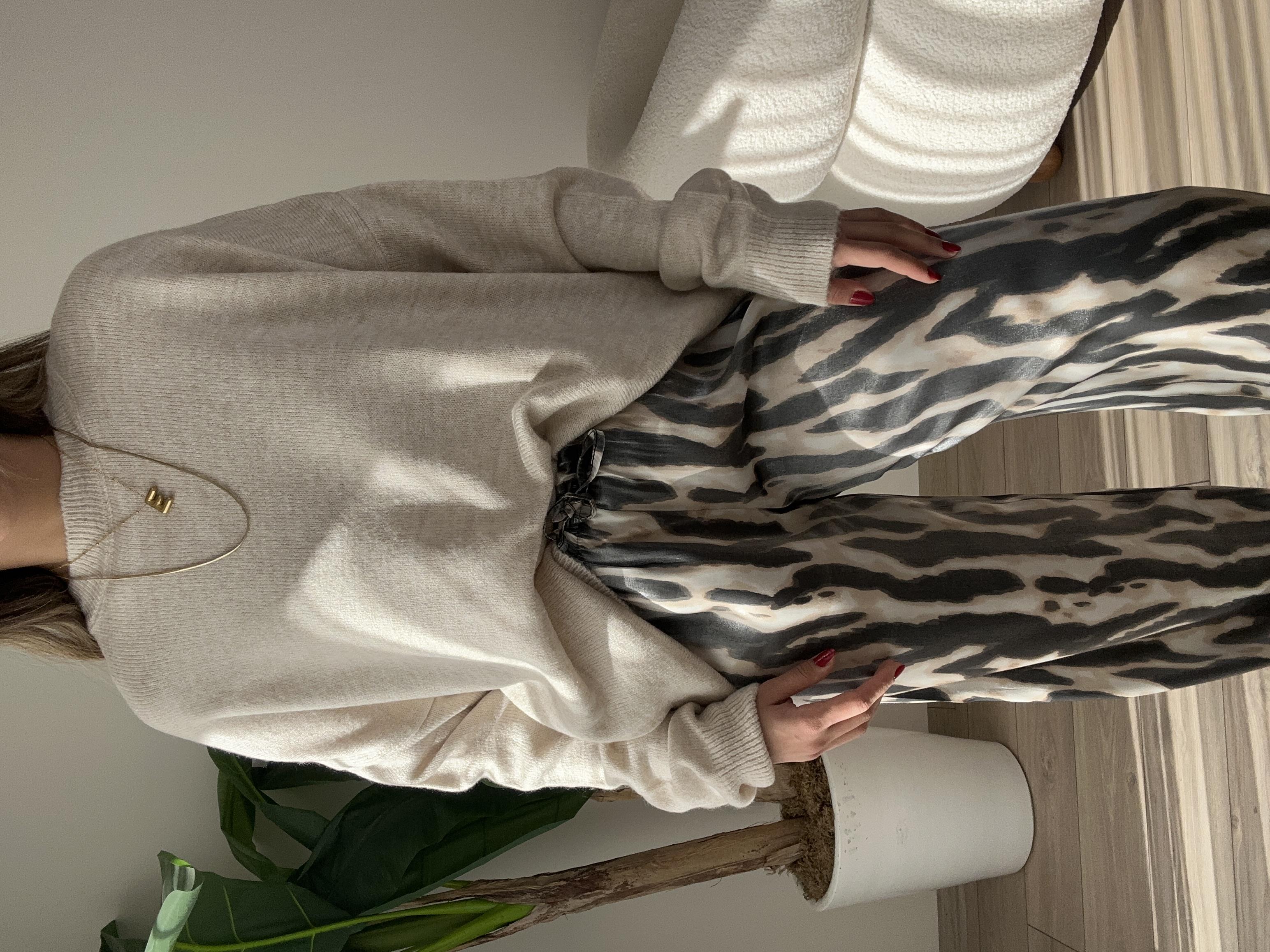 Bej Bisiklet Yaka Triko Kazak