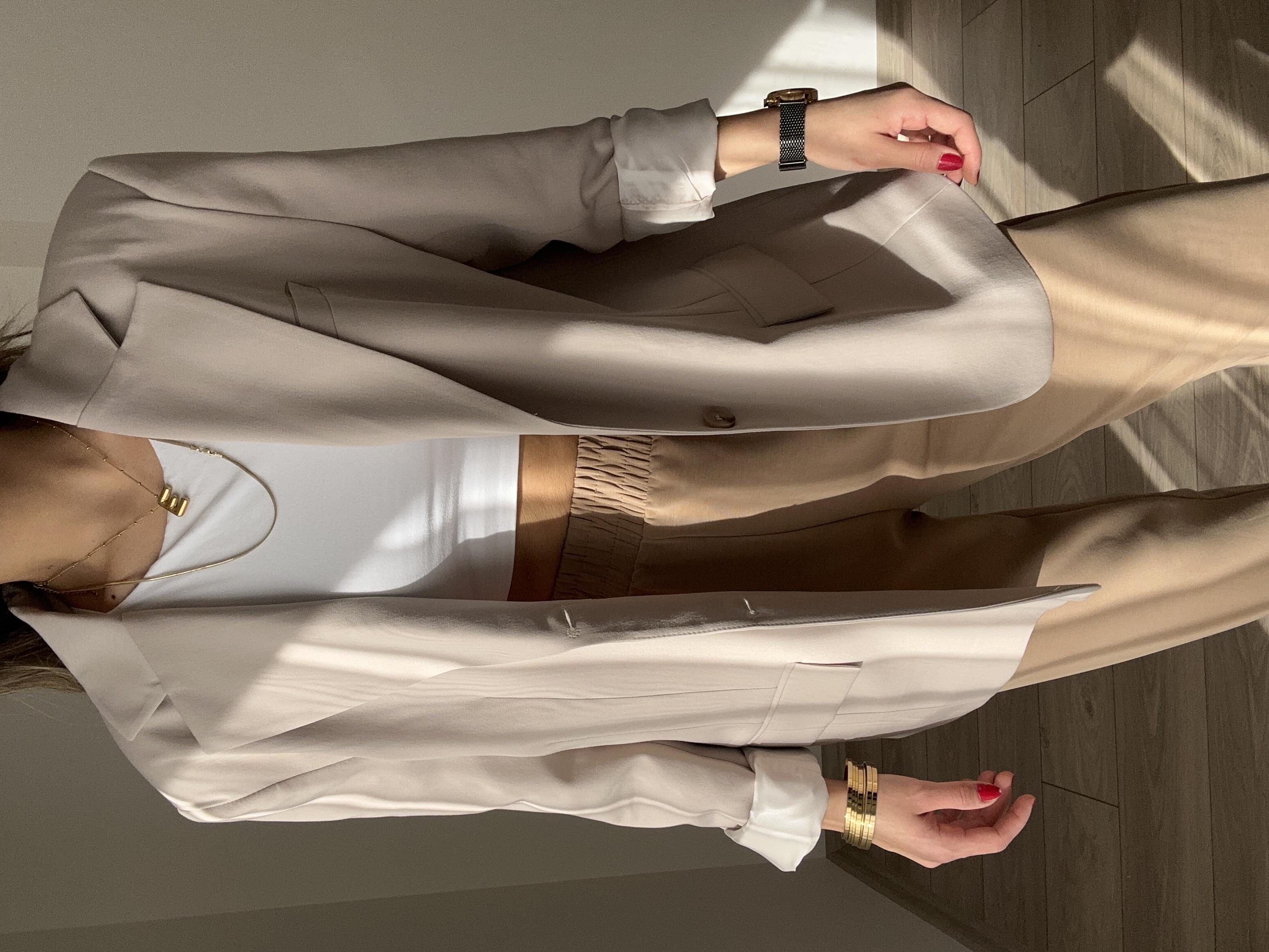 Bej Poliviskon Ceket