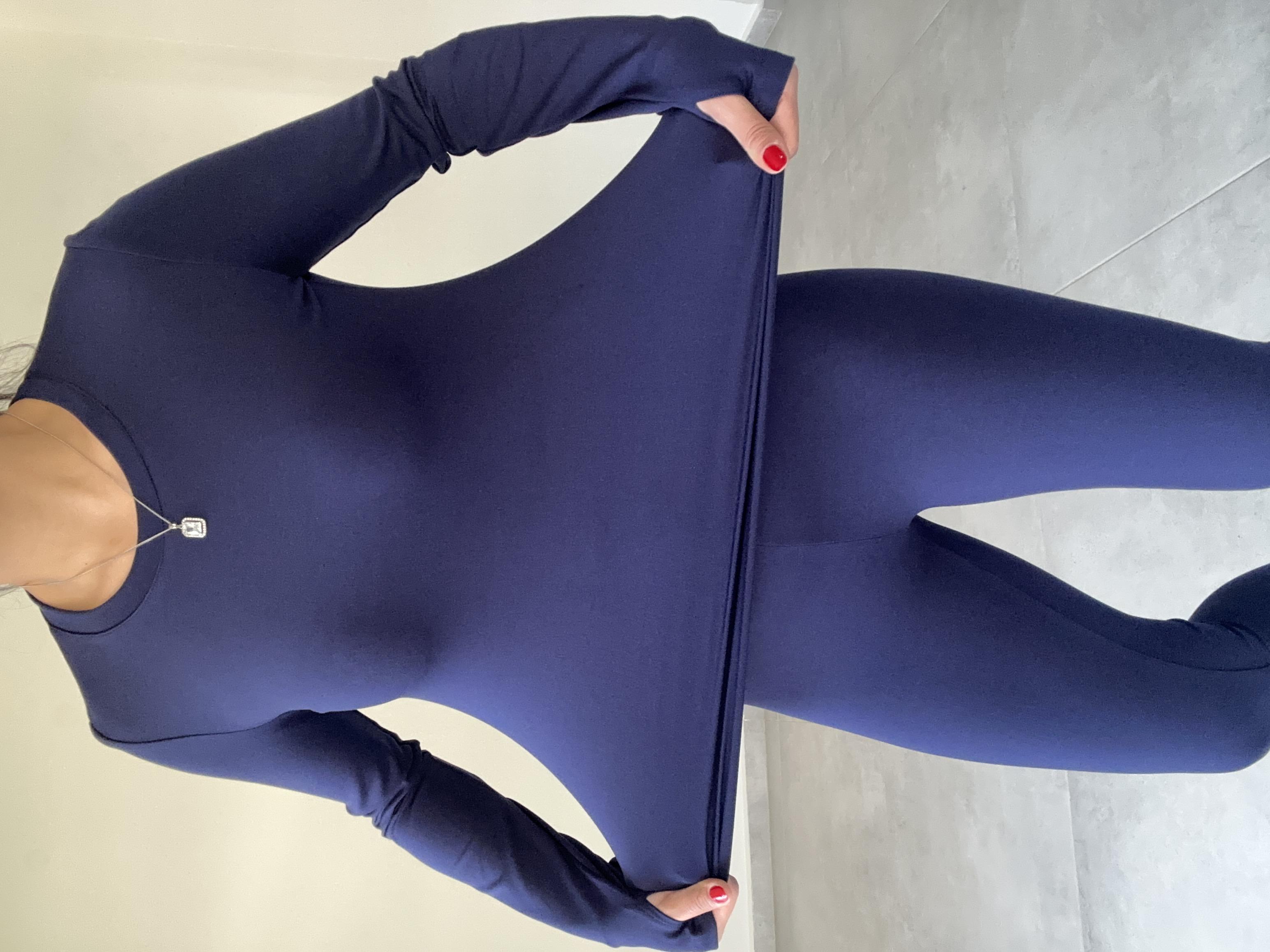 Beliza Lacivert Parmak Geçirmeli Body