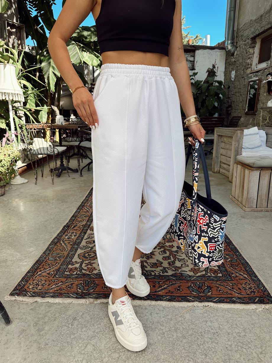 Beyaz Şalvar Eşofman